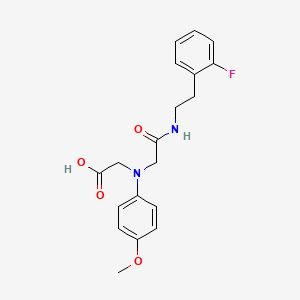 molecular formula C19H21FN2O4 B3084751 [(2-{[2-(2-Fluorophenyl)ethyl]amino}-2-oxoethyl)-(4-methoxyphenyl)amino]acetic acid CAS No. 1142215-76-6