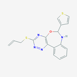 molecular formula C17H14N4OS2 B308477 Allyl6-(3-thienyl)-6,7-dihydro[1,2,4]triazino[5,6-d][3,1]benzoxazepin-3-ylsulfide 