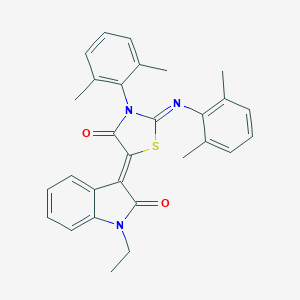 molecular formula C29H27N3O2S B308482 3-{3-(2,6-dimethylphenyl)-2-[(2,6-dimethylphenyl)imino]-4-oxo-1,3-thiazolidin-5-ylidene}-1-ethyl-1,3-dihydro-2H-indol-2-one 