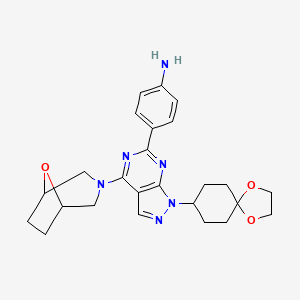 4-(4-(8-oxa-3-azabicyclo[3.2.1]octan-3-yl)-1-(1,4-dioxaspiro[4.5]decan-8-yl)-1H-pyrazolo[3,4-d]pyrimidin-6-yl)aniline