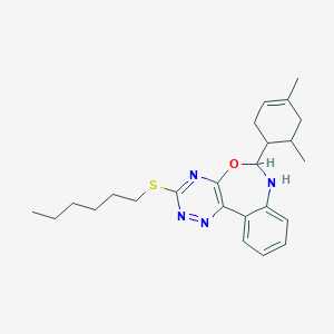 6-(4,6-Dimethylcyclohex-3-en-1-yl)-3-(hexylthio)-6,7-dihydro[1,2,4]triazino[5,6-d][3,1]benzoxazepine