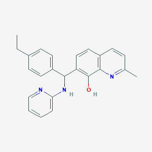 molecular formula C24H23N3O B308485 7-[(4-Ethylphenyl)(pyridin-2-ylamino)methyl]-2-methylquinolin-8-ol CAS No. 6372-37-8