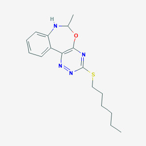 molecular formula C17H22N4OS B308487 3-(Hexylsulfanyl)-6-methyl-6,7-dihydro[1,2,4]triazino[5,6-d][3,1]benzoxazepine 