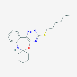 molecular formula C21H28N4OS B308488 3'-(hexylthio)-7'H-spiro[cyclohexane-1,6'-[1,2,4]triazino[5,6-d][3,1]benzoxazepine] 