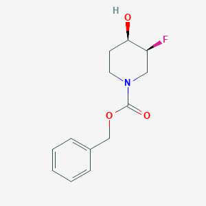 molecular formula C13H16FNO3 B3084957 cis-1-Cbz-3-fluoro-4-hydroxypiperidine CAS No. 1147112-65-9