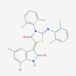 (5Z)-5-(7-bromo-5-methyl-2-oxo-1H-indol-3-ylidene)-3-(2,6-dimethylphenyl)-2-(2,6-dimethylphenyl)imino-1,3-thiazolidin-4-one