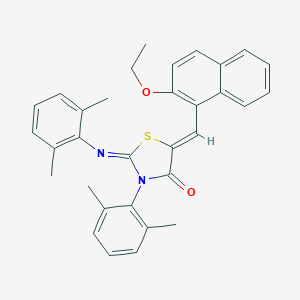 molecular formula C32H30N2O2S B308499 3-(2,6-Dimethylphenyl)-2-[(2,6-dimethylphenyl)imino]-5-[(2-ethoxy-1-naphthyl)methylene]-1,3-thiazolidin-4-one 
