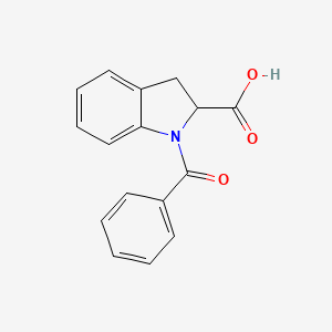 molecular formula C16H13NO3 B3084994 1-benzoyl-2,3-dihydro-1H-indole-2-carboxylic acid CAS No. 1147550-55-7
