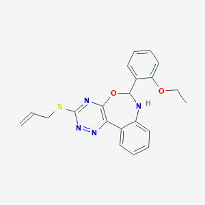 molecular formula C21H20N4O2S B308502 2-[3-(Allylthio)-6,7-dihydro[1,2,4]triazino[5,6-d][3,1]benzoxazepin-6-yl]phenylethylether 