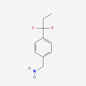 molecular formula C10H13F2N B3085085 (4-(1,1-Difluoropropyl)phenyl)methanamine CAS No. 1150883-78-5