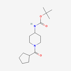 molecular formula C16H28N2O3 B3085137 tert-Butyl 1-(cyclopentanecarbonyl)piperidin-4-ylcarbamate CAS No. 1152430-24-4