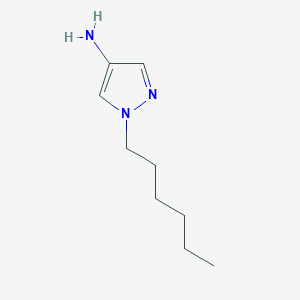molecular formula C9H17N3 B3085146 1-己基-1H-吡唑-4-胺 CAS No. 1152512-37-2