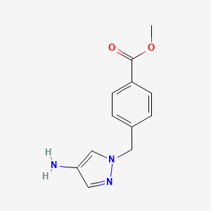 molecular formula C12H13N3O2 B3085150 Methyl 4-[(4-amino-1H-pyrazol-1-yl)methyl]benzoate CAS No. 1152517-69-5