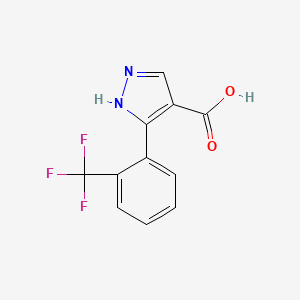 molecular formula C11H7F3N2O2 B3085155 5-[2-(trifluoromethyl)phenyl]-1H-pyrazole-4-carboxylic acid CAS No. 1152539-99-5