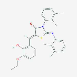 molecular formula C28H28N2O3S B308516 3-(2,3-Dimethylphenyl)-2-[(2,3-dimethylphenyl)imino]-5-(3-ethoxy-2-hydroxybenzylidene)-1,3-thiazolidin-4-one 