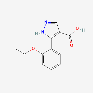 molecular formula C12H12N2O3 B3085169 5-(2-ethoxyphenyl)-1H-pyrazole-4-carboxylic acid CAS No. 1152542-59-0