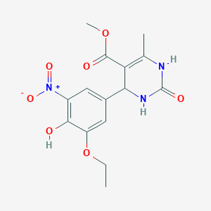 molecular formula C15H17N3O7 B308517 Methyl 4-(3-ethoxy-4-hydroxy-5-nitrophenyl)-6-methyl-2-oxo-1,2,3,4-tetrahydropyrimidine-5-carboxylate 