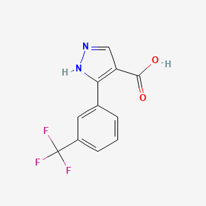 molecular formula C11H7F3N2O2 B3085182 5-[3-(三氟甲基)苯基]-1H-吡唑-4-羧酸 CAS No. 1152543-70-8