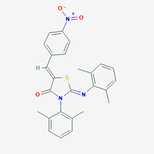 molecular formula C26H23N3O3S B308520 3-(2,6-Dimethylphenyl)-2-[(2,6-dimethylphenyl)imino]-5-{4-nitrobenzylidene}-1,3-thiazolidin-4-one 