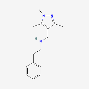 2-phenyl-N-((1,3,5-trimethyl-1H-pyrazol-4-yl)methyl)ethanamine
