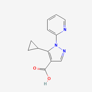 molecular formula C12H11N3O2 B3085277 5-Cyclopropyl-1-(pyridin-2-yl)-1h-pyrazole-4-carboxylic acid CAS No. 1152975-89-7