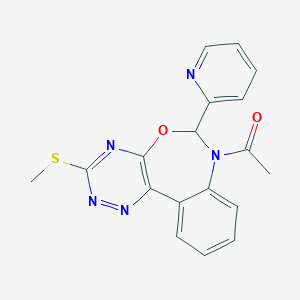 molecular formula C18H15N5O2S B308528 7-Acetyl-3-(methylthio)-6-(2-pyridinyl)-6,7-dihydro[1,2,4]triazino[5,6-d][3,1]benzoxazepine 