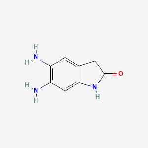 molecular formula C8H9N3O B3085287 5,6-diamino-2,3-dihydro-1H-indol-2-one CAS No. 1153154-46-1