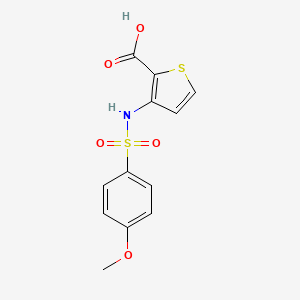 molecular formula C12H11NO5S2 B3085300 3-(4-Methoxybenzenesulfonamido)thiophene-2-carboxylic acid CAS No. 1153392-91-6
