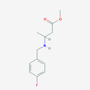 molecular formula C12H16FNO2 B3085394 Methyl 3-{[(4-fluorophenyl)methyl]amino}butanoate CAS No. 1155157-42-8