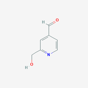 molecular formula C7H7NO2 B3085440 2-(Hydroxymethyl)isonicotinaldehyde CAS No. 1155873-00-9