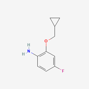 molecular formula C10H12FNO B3085445 2-(Cyclopropylmethoxy)-4-fluoroaniline CAS No. 1155956-25-4