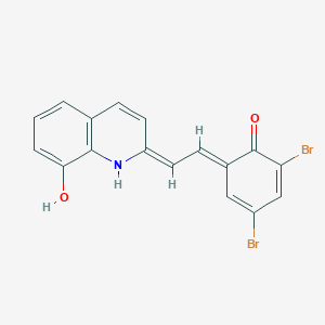 molecular formula C17H11Br2NO2 B308547 (6E)-2,4-dibromo-6-[(2E)-2-(8-hydroxy-1H-quinolin-2-ylidene)ethylidene]cyclohexa-2,4-dien-1-one 