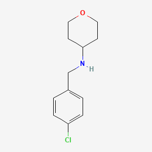 molecular formula C12H16ClNO B3085528 N-[(4-chlorophenyl)methyl]oxan-4-amine CAS No. 1157009-59-0