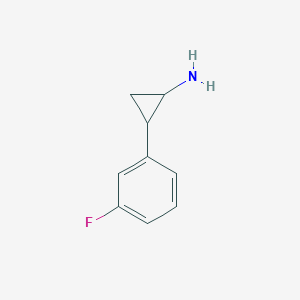 molecular formula C9H10FN B3085539 2-(3-Fluorophenyl)cyclopropan-1-amine CAS No. 1157139-62-2
