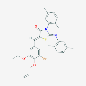 molecular formula C31H31BrN2O3S B308557 5-[4-(Allyloxy)-3-bromo-5-ethoxybenzylidene]-3-(2,5-dimethylphenyl)-2-[(2,5-dimethylphenyl)imino]-1,3-thiazolidin-4-one 