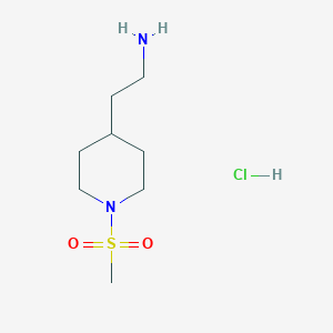 molecular formula C8H19ClN2O2S B3085599 2-(1-Methanesulfonyl-piperidin-4-yl)-ethylamine hydrochloride CAS No. 1158209-14-3