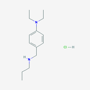 molecular formula C14H25ClN2 B3085605 N,N-Diethyl-4-[(propylamino)methyl]aniline hydrochloride CAS No. 1158213-30-9
