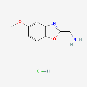 molecular formula C9H11ClN2O2 B3085672 (5-Methoxy-1,3-benzoxazol-2-yl)methylamine hydrochloride CAS No. 1158250-28-2