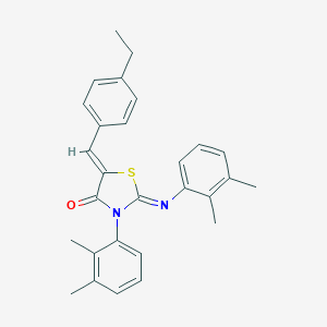 molecular formula C28H28N2OS B308568 3-(2,3-Dimethylphenyl)-2-[(2,3-dimethylphenyl)imino]-5-(4-ethylbenzylidene)-1,3-thiazolidin-4-one 