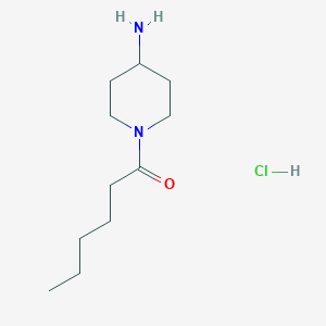 B3085693 1-Hexanoylpiperidin-4-amine hydrochloride CAS No. 1158267-52-7