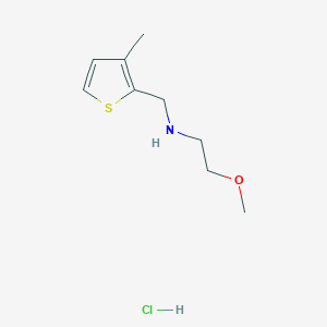 molecular formula C9H16ClNOS B3085701 (2-Methoxyethyl)[(3-methyl-2-thienyl)methyl]amine hydrochloride CAS No. 1158269-25-0