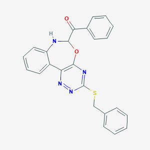 molecular formula C24H18N4O2S B308571 [3-(Benzylthio)-6,7-dihydro[1,2,4]triazino[5,6-d][3,1]benzoxazepin-6-yl](phenyl)methanone 