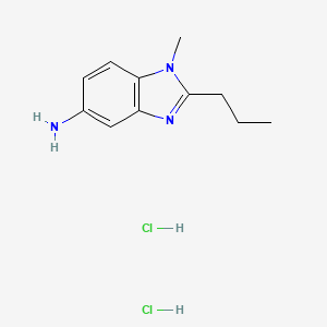 molecular formula C11H17Cl2N3 B3085744 1-Methyl-2-propyl-1H-benzoimidazol-5-ylamine dihydrochloride CAS No. 1158300-04-9