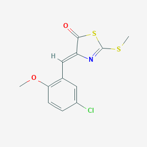 molecular formula C12H10ClNO2S2 B308575 4-(5-chloro-2-methoxybenzylidene)-2-(methylsulfanyl)-1,3-thiazol-5(4H)-one 