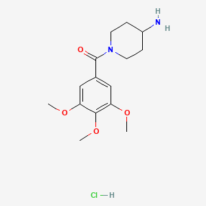 molecular formula C15H23ClN2O4 B3085764 (4-Aminopiperidin-1-yl)(3,4,5-trimethoxyphenyl)methanone hydrochloride CAS No. 1158306-72-9