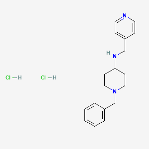 molecular formula C18H25Cl2N3 B3085772 1-苄基-N-[(吡啶-4-基)甲基]哌啶-4-胺二盐酸盐 CAS No. 1158306-90-1
