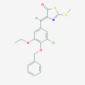 molecular formula C20H18ClNO3S2 B308579 4-[4-(benzyloxy)-3-chloro-5-ethoxybenzylidene]-2-(methylsulfanyl)-1,3-thiazol-5(4H)-one 