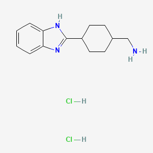 molecular formula C14H21Cl2N3 B3085803 {[4-(1H-苯并咪唑-2-基)环己基]甲基}胺二盐酸盐 CAS No. 1158317-15-7