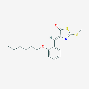 molecular formula C17H21NO2S2 B308581 4-[2-(hexyloxy)benzylidene]-2-(methylsulfanyl)-1,3-thiazol-5(4H)-one 