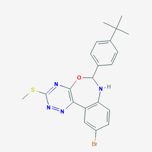 molecular formula C21H21BrN4OS B308583 10-Bromo-6-(4-tert-butylphenyl)-3-(methylsulfanyl)-6,7-dihydro[1,2,4]triazino[5,6-d][3,1]benzoxazepine 